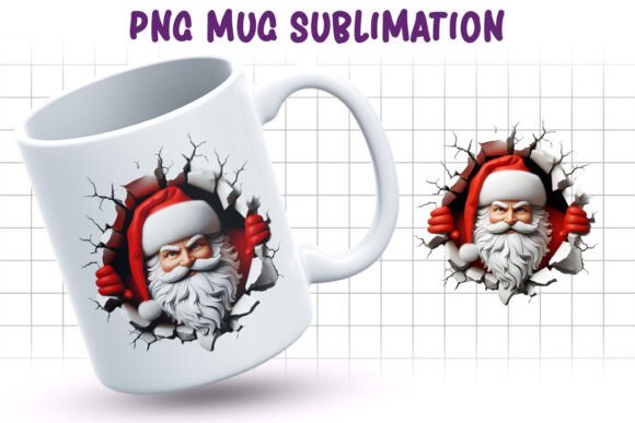 3D Christmas Mug Sublimation Santa PNG Review