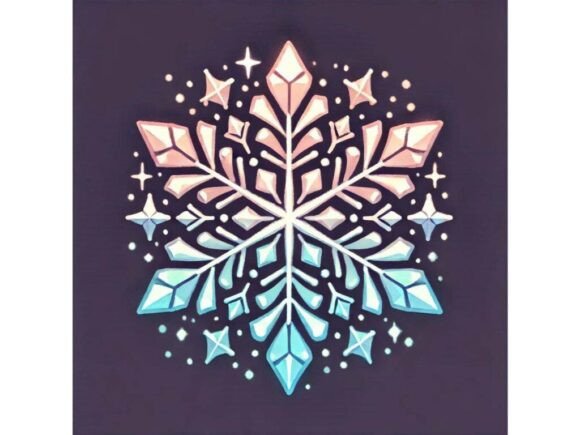 A Pastel Rendition of Christmas Snowflak Illustrations