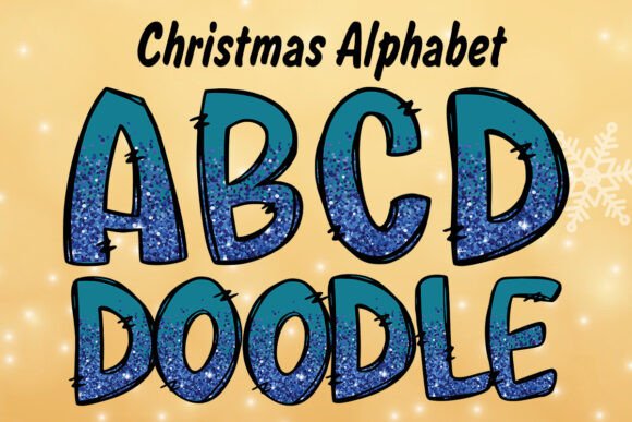 Blue Glitter Christmas Alphabet Png: Illustrations Review