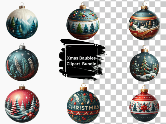 Christmas Bauble Clipart: Festive Illustrations for Crafters