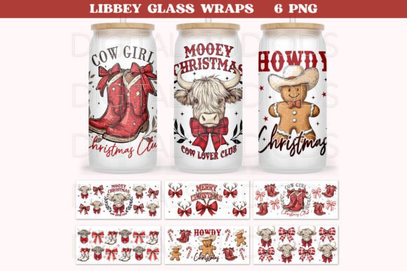 Christmas Libbey Wrap Png: Western Illustrations