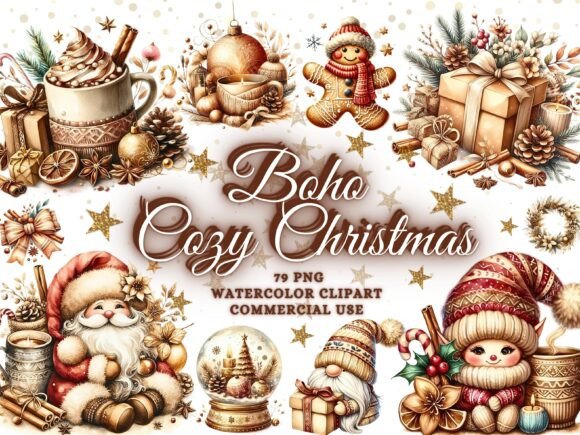 Cozy Christmas Clipart: Boho Illustrations Review