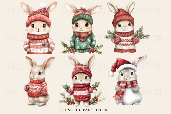 Cute Christmas Bunny PNG Bundle Review