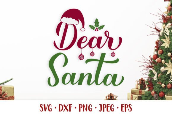 Dear Santa SVG: Christmas Quote Shirt Illustrations