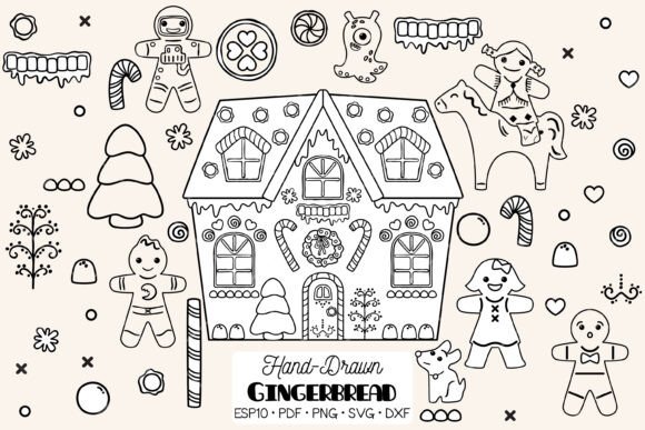 Gingerbread Boy Girl DIY Christmas H Illustrations