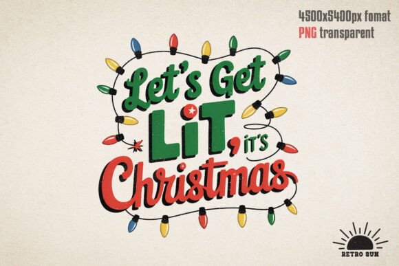 Let’s Get Lit: Christmas PNG for Illustrations