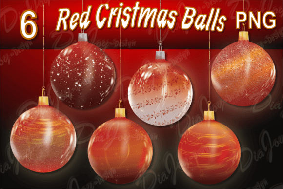 Red Christmas Ball Illustrations for Branding