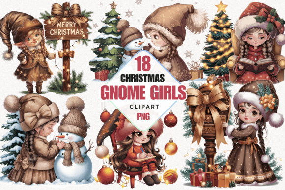 Review: Christmas Gnome Pretty Girls Clipart for Stitchers