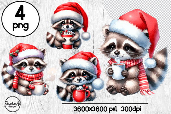 Review: Christmas Racoon with Cocoa Clipart Illustrations