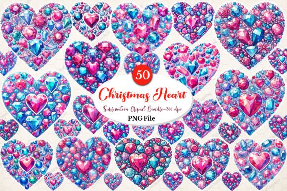Reviewing Christmas Heart Ornaments Clipart Bundle Illustrations