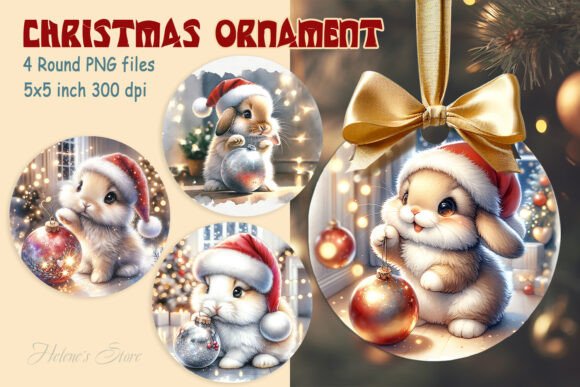 Reviewing Christmas Rabbit Ornaments Sublimation Illustrations