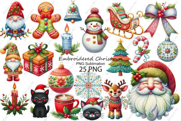 Reviewing Embroidered Christmas PNG Sublimation Illustrations