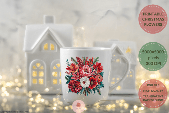 Reviewing Printable Christmas Flowers Cliparts 9 Illustrations
