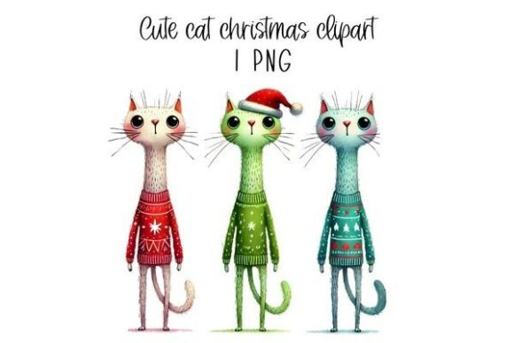 Reviewing Whimsical Christmas Cat Clipart S2 for Stitching