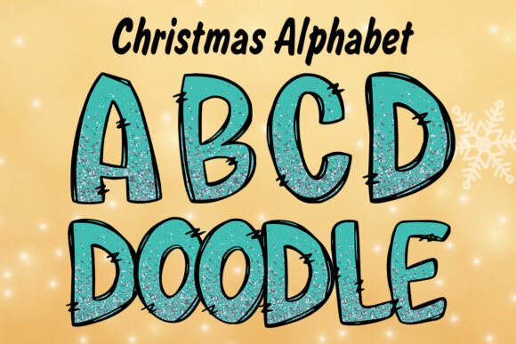 Teal Glitter Christmas Alphabet Png: Editorial Illustrations Review