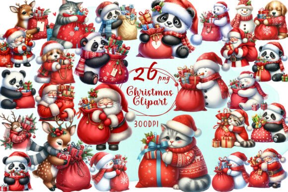 Watercolor Animal Christmas Clipart Review